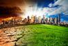 City skyline climate change 