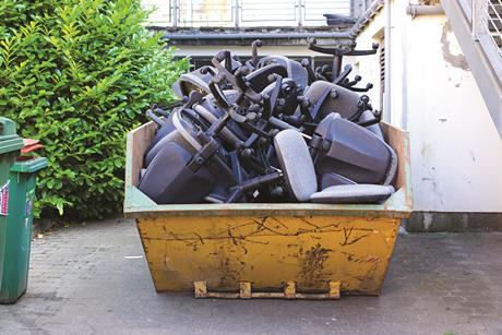 Office chairs in skip shutterstock_1143215354 Jim Byrne Scotland